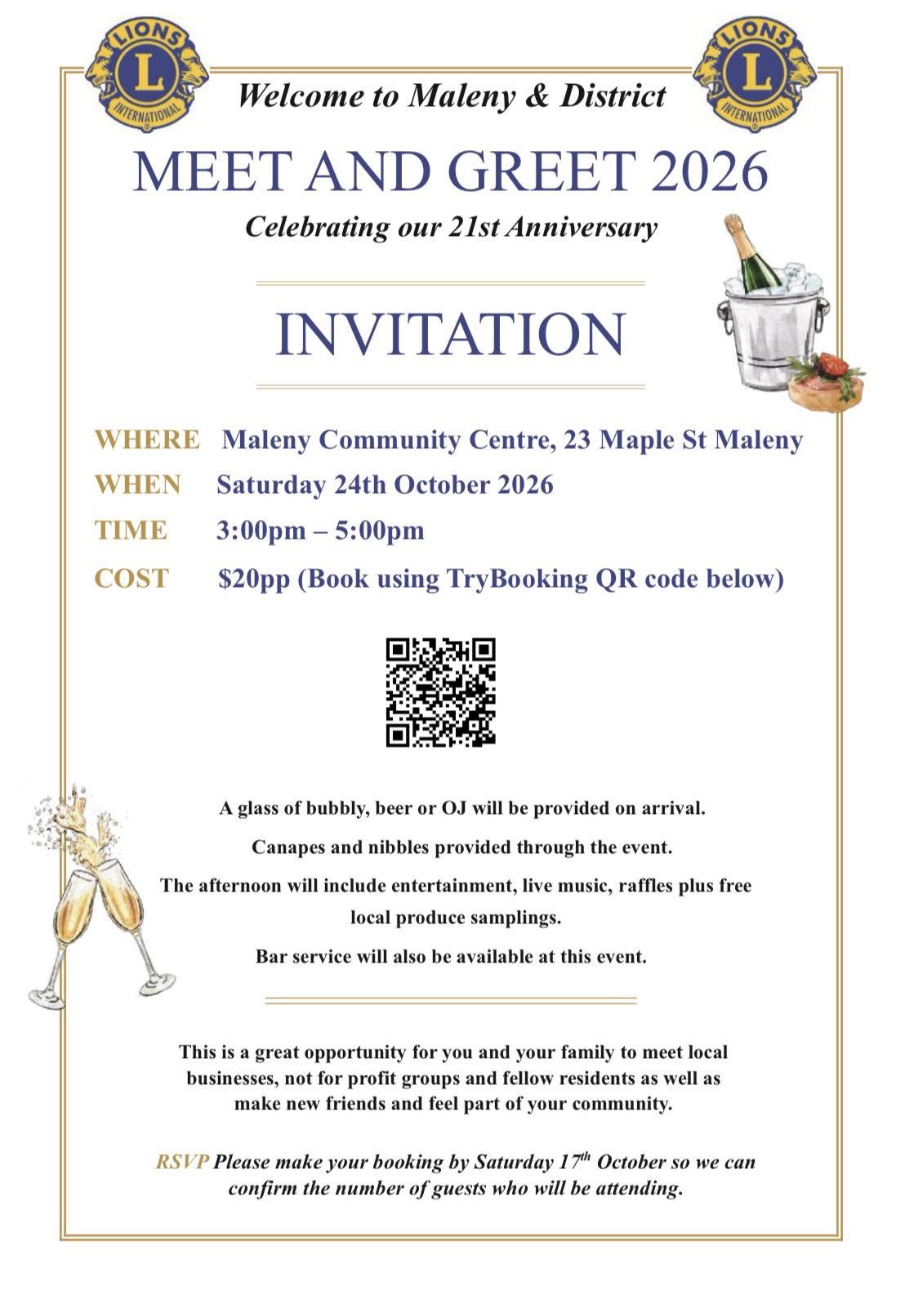 Maleny Blackall Range Lions Club Meet & Greet 2026
